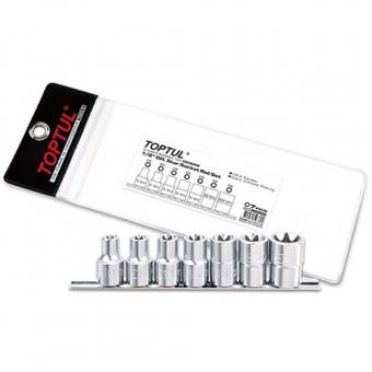 Набор головок TORX на планке TOPTUL 1/2" E10-E24 7 ед.