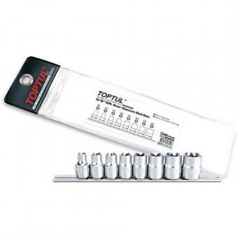 Набор головок TORX на планке TOPTUL 3/8" E8-E20 8 ед.