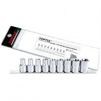 Набор головок TORX на планке TOPTUL 1/2" E10-E24 9 ед.