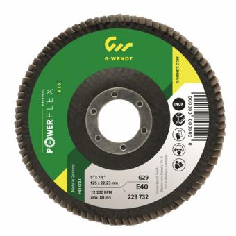 Пелюстковий тарілчастий круг Wendt Basic Powerflex корунд цирконій E80 тип G18 115x22,23 мм